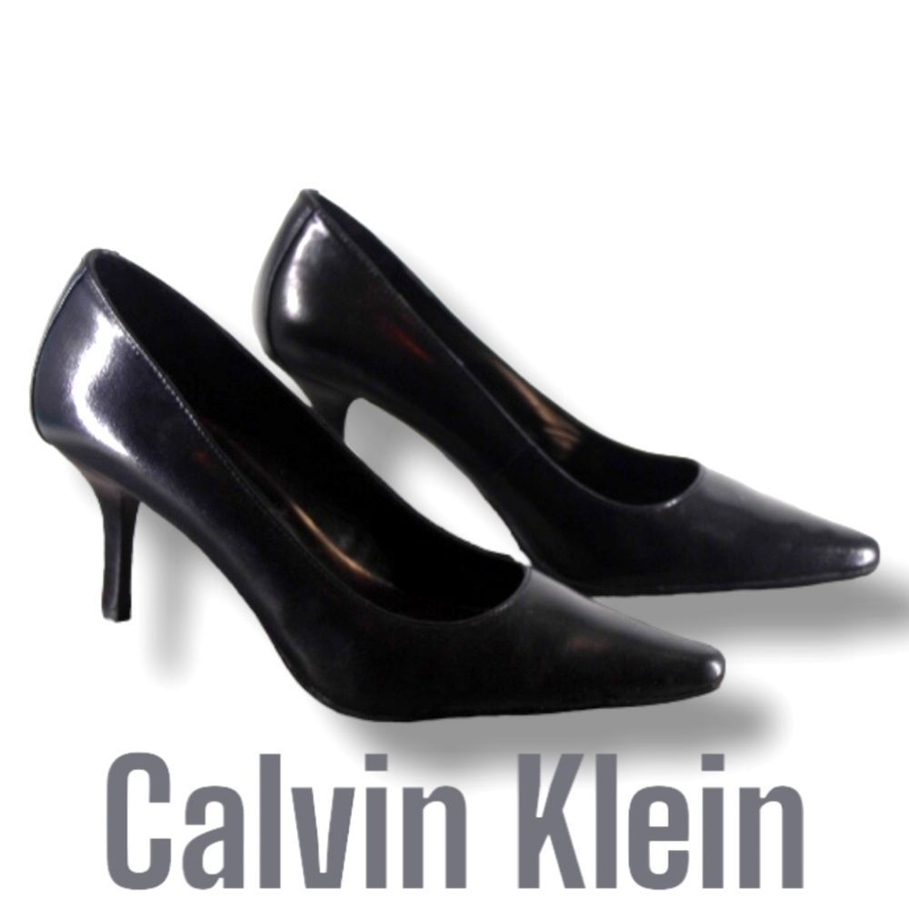 Calvin Klein Dolly Black Leather Pumps size 7M